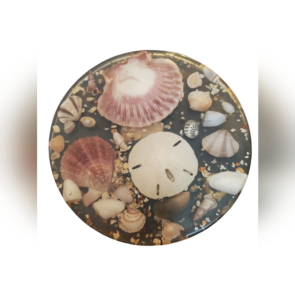 Vintage lucite seashell trivet